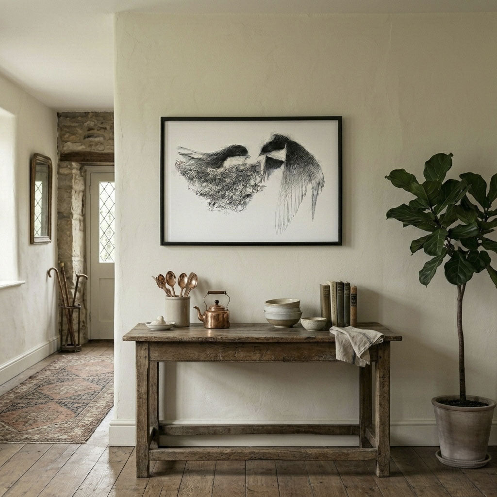 House martins - BW Sketch