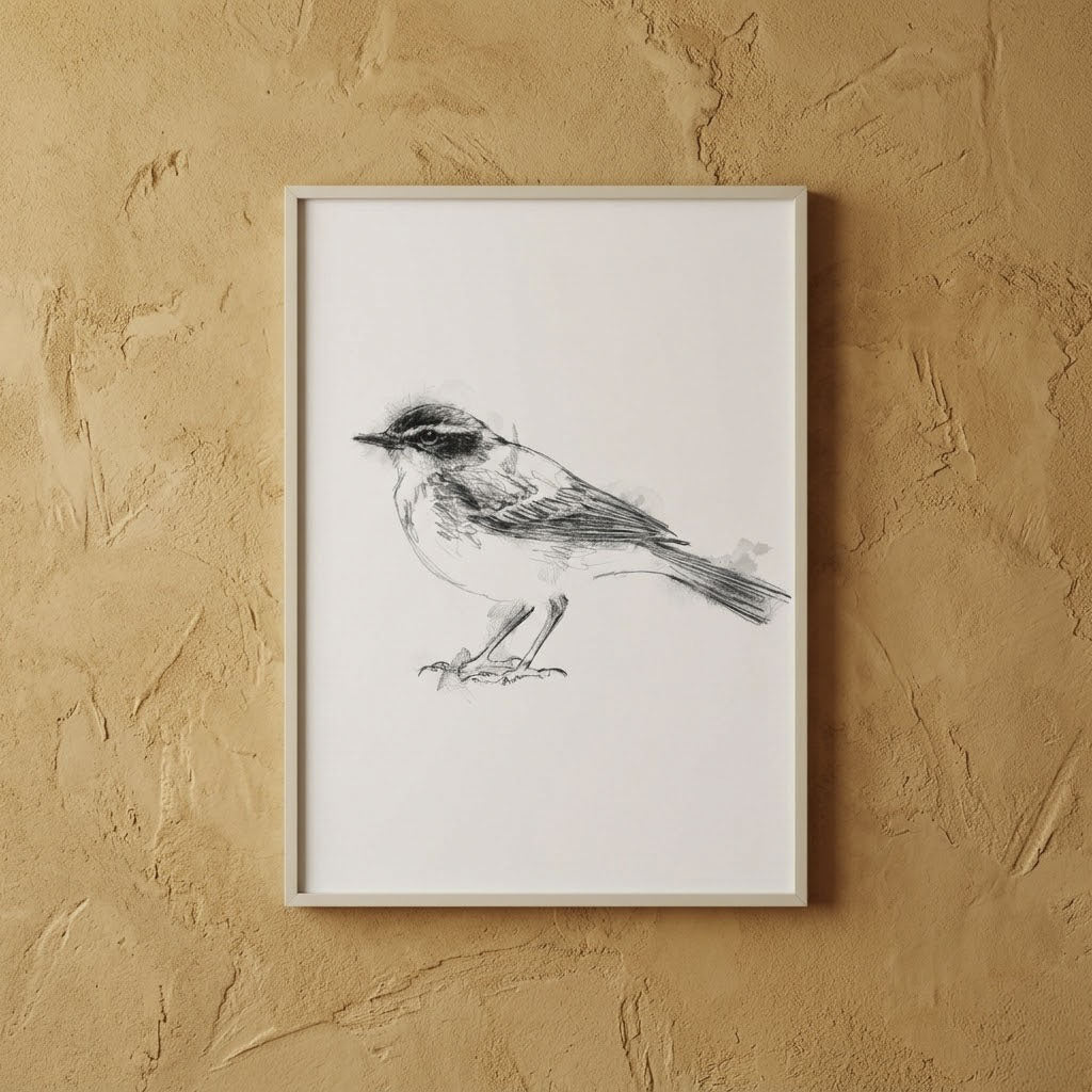 Blue-headed Wagtail - BW Sketch
