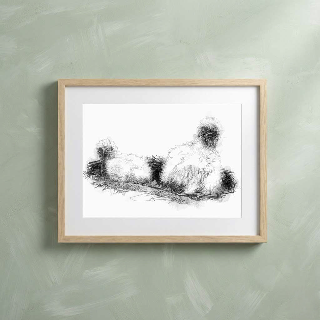 Buzzard chicks - BW Sketch