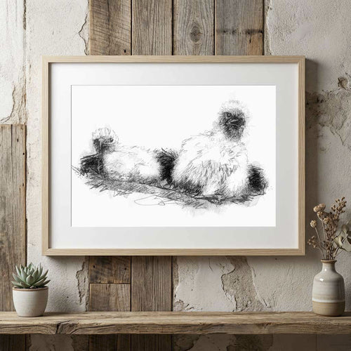 Buzzard chicks - BW Sketch