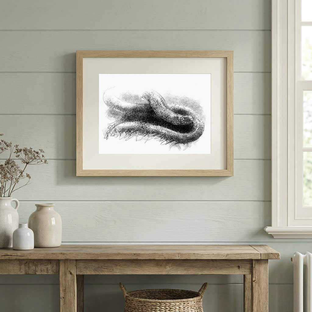 Slow worm - BW Sketch