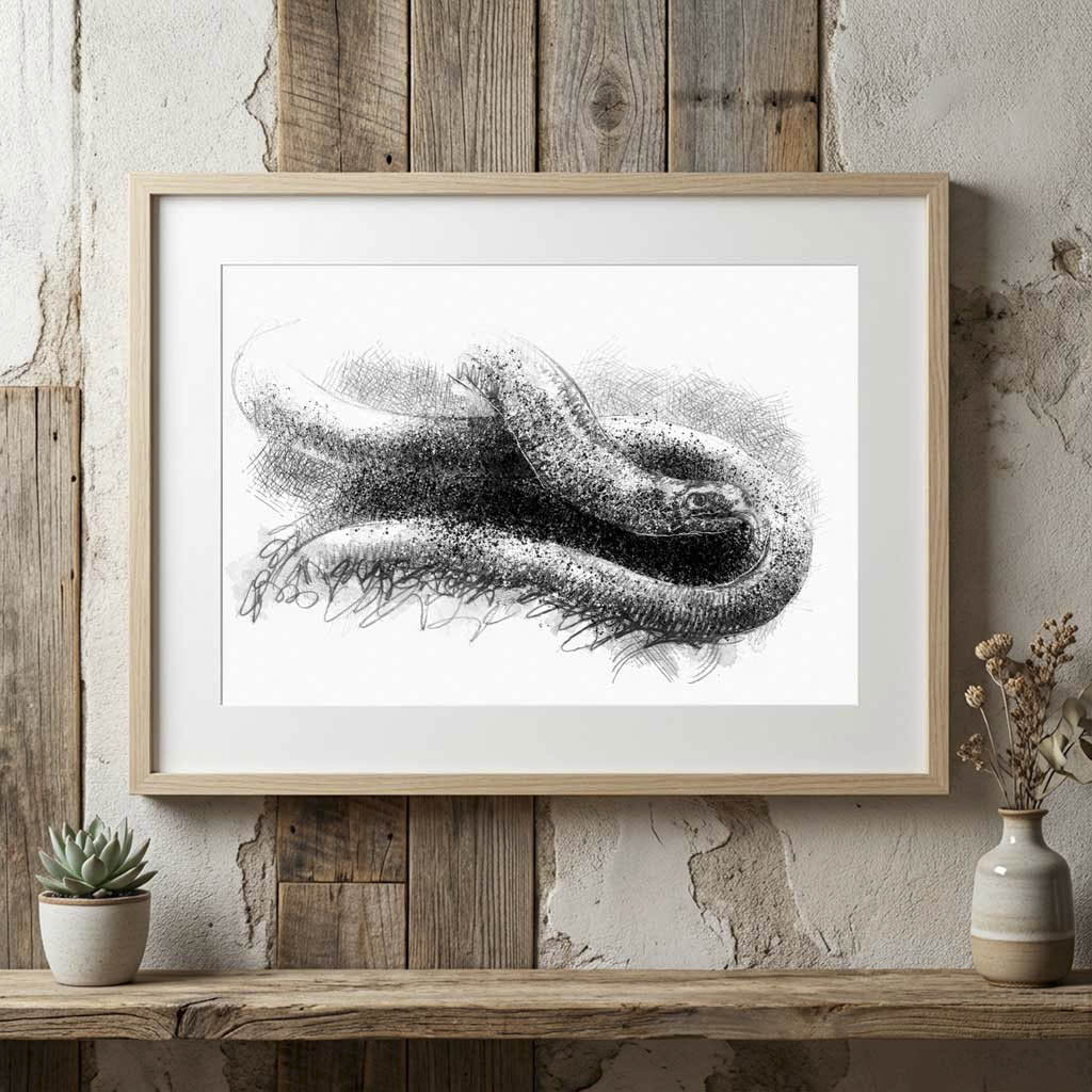 Slow worm - BW Sketch