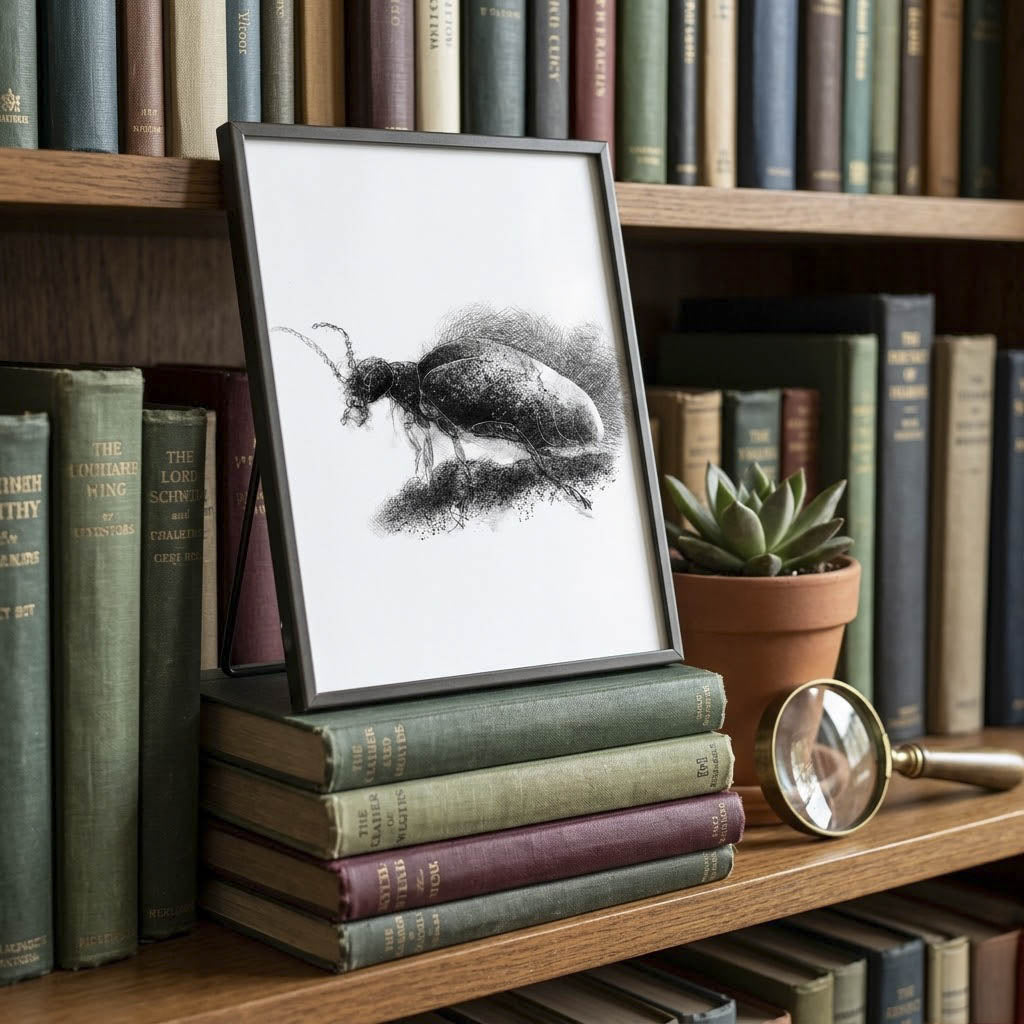 Oil beetle - BW Sketch