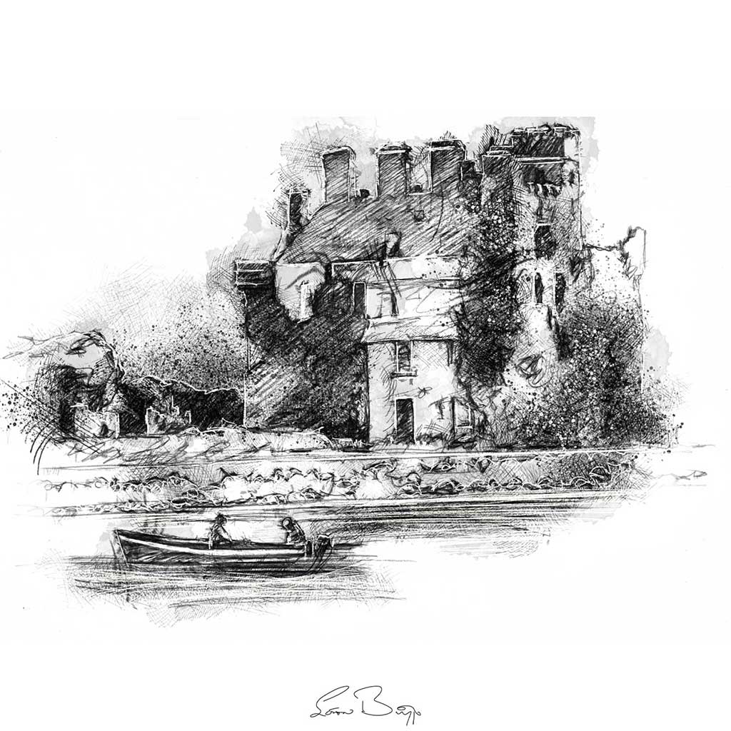 Currach at Menlo castle