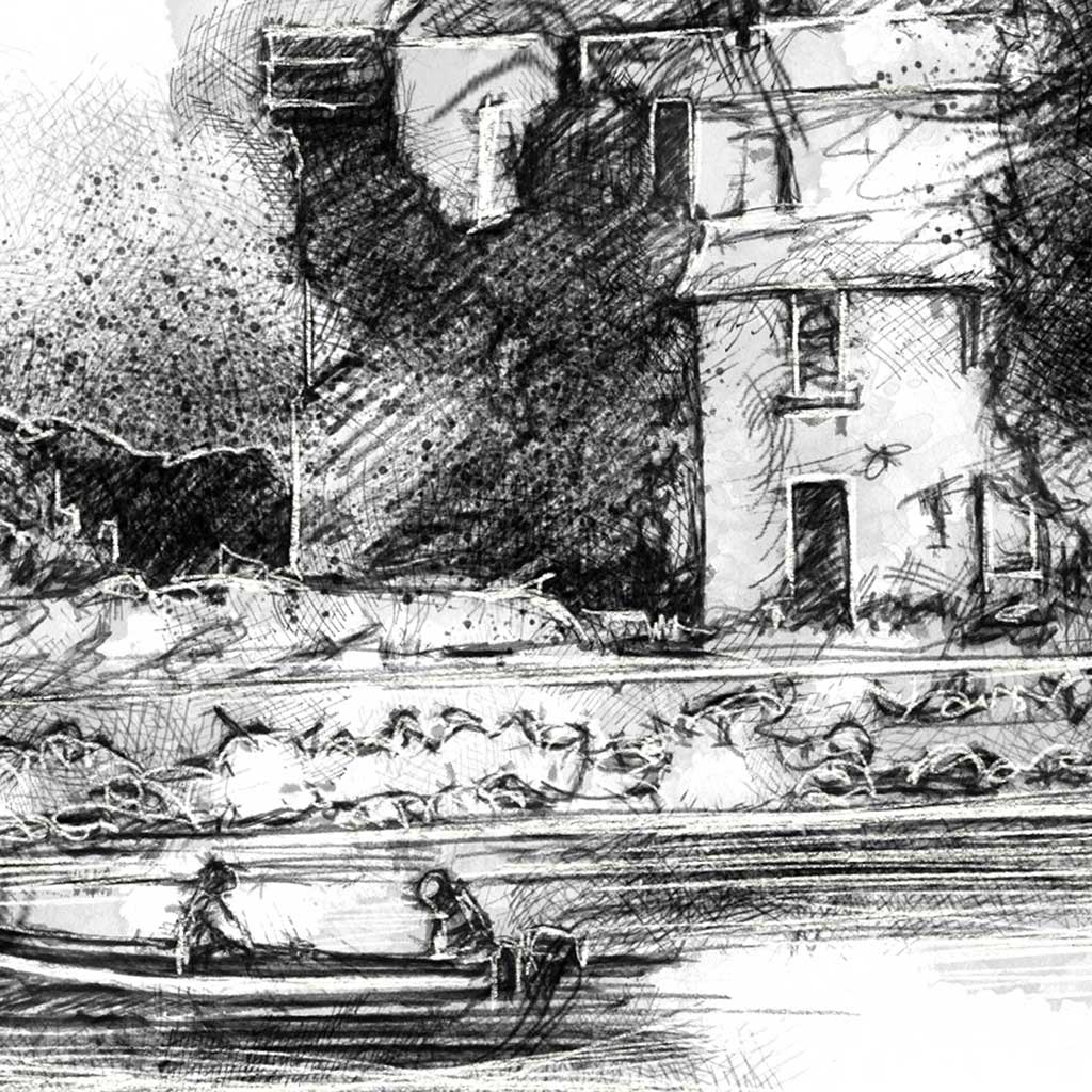 Currach at Menlo castle