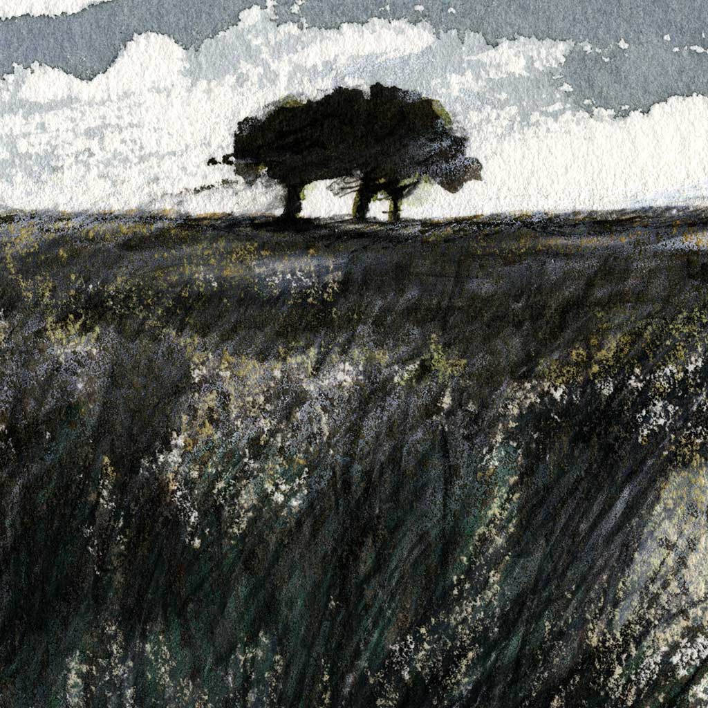 Moorland trees - Colour Sketch | small one off