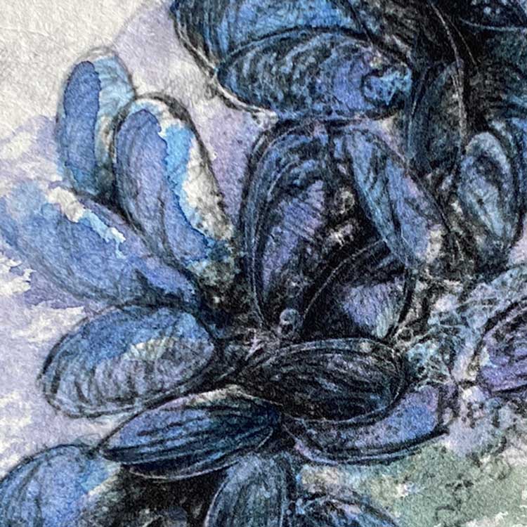 Mussels original mini sketch