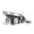 Traditional barn - BW Sketch