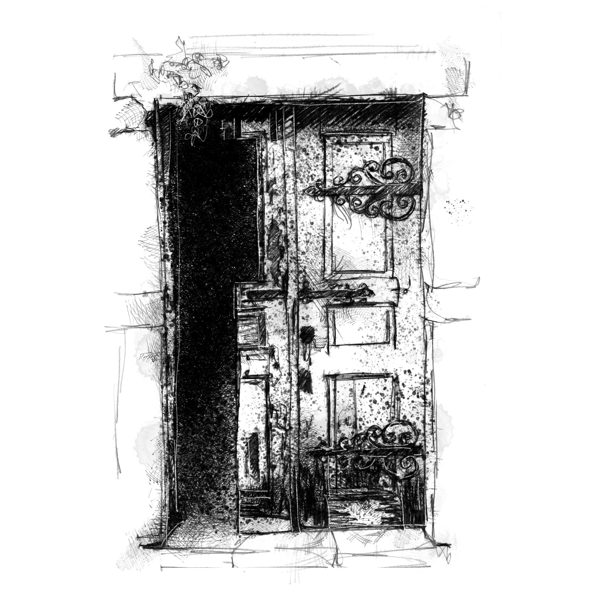 Old door setch