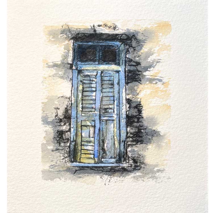 Old door original mini sketch