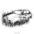 Abandoned Morris car