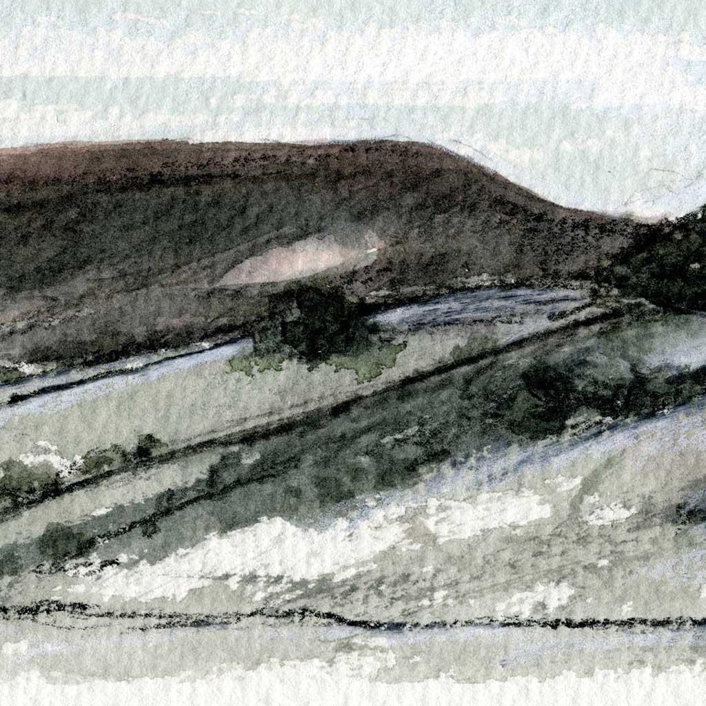 Peak district hills - Colour Sketch | small one off
