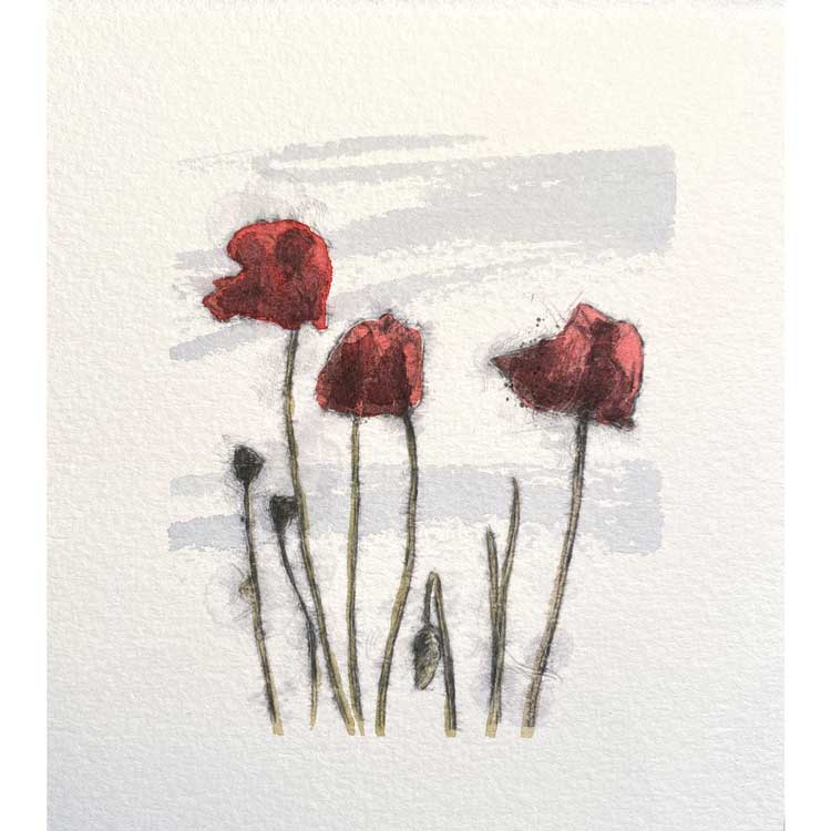 Poppies original mini sketch