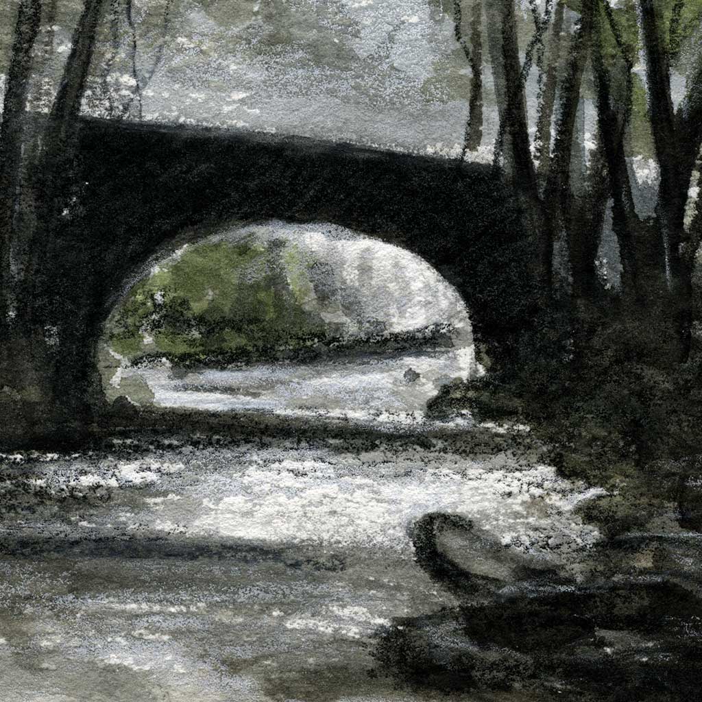 Ragley bridge - Colour Sketch | small one off