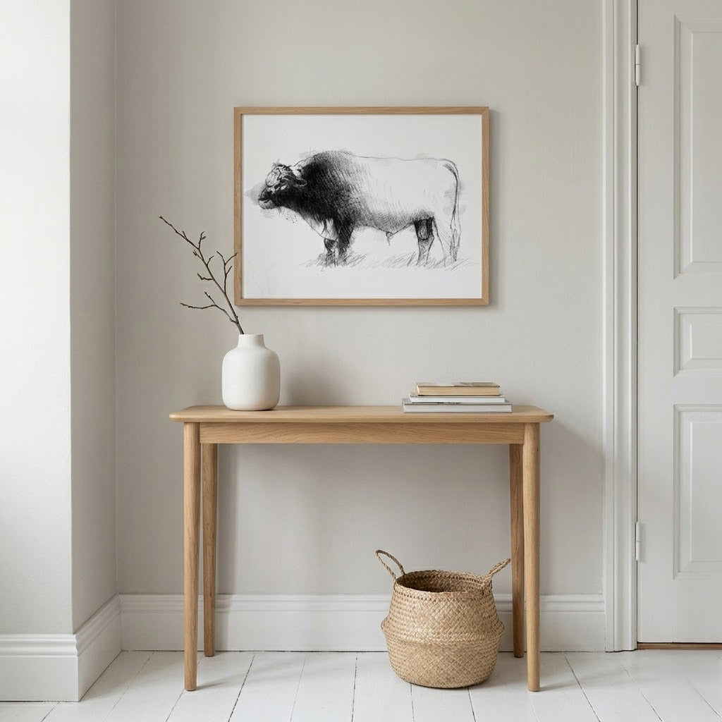 Irish moiled bull - BW Sketch