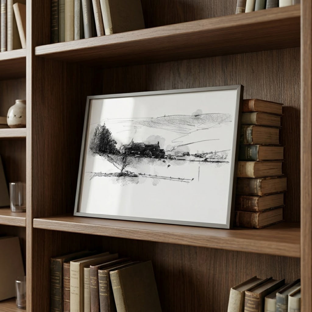 Wensleydale farmhouse - BW Sketch