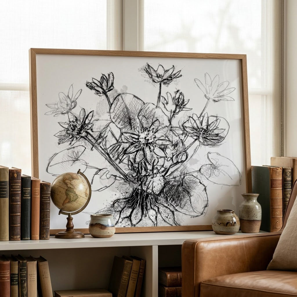 Lesser Celandine - BW Sketch