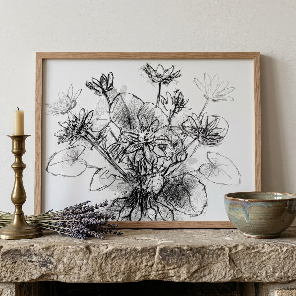 Lesser Celandine - BW Sketch