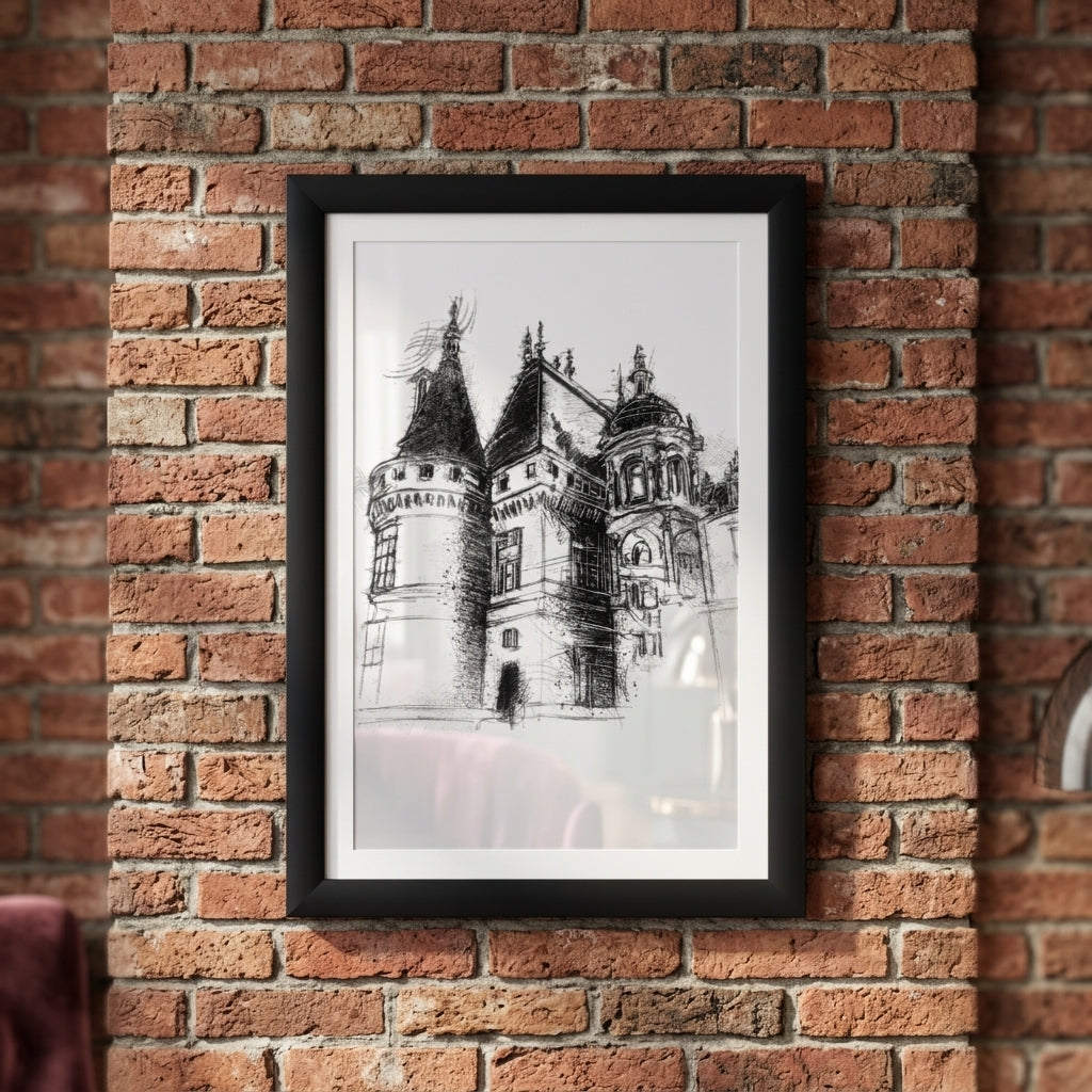 Waddesdon manor - BW Sketch