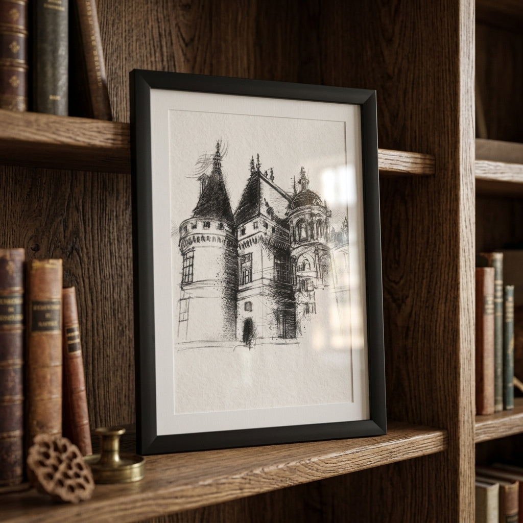 Waddesdon manor - BW Sketch