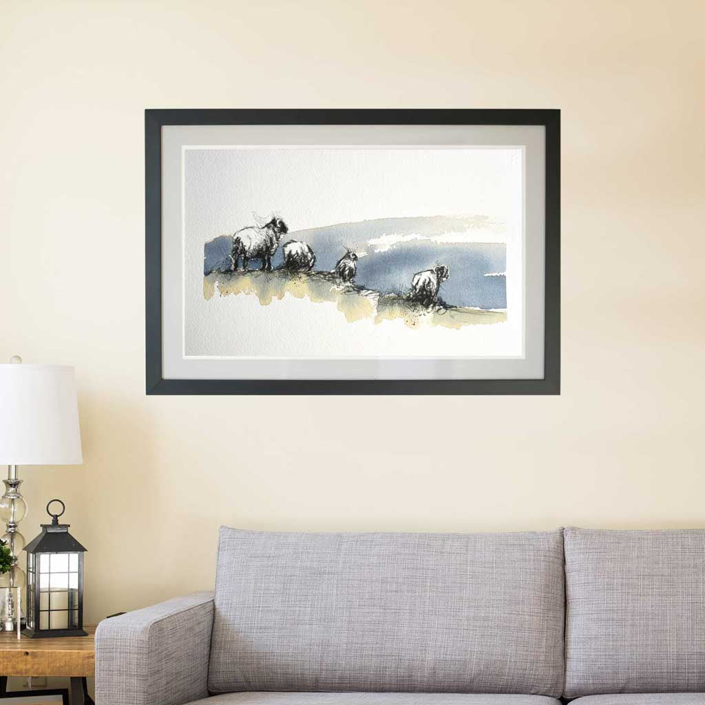 Moorland sheep original sketch