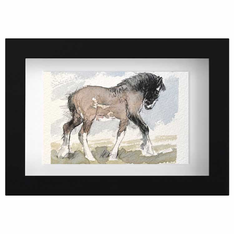 Shire foal original mini sketch