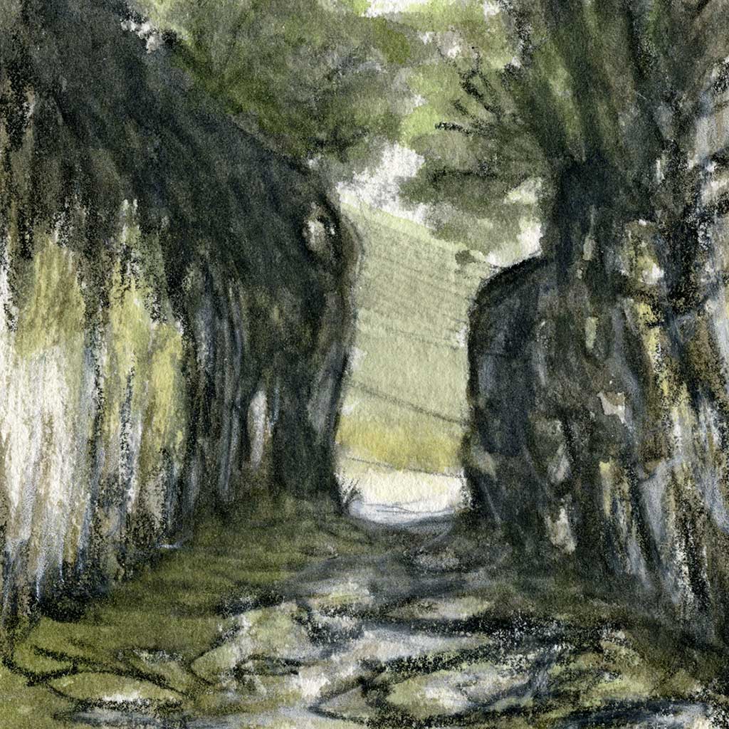 Slate mine Cumbria - Colour Sketch | small one off