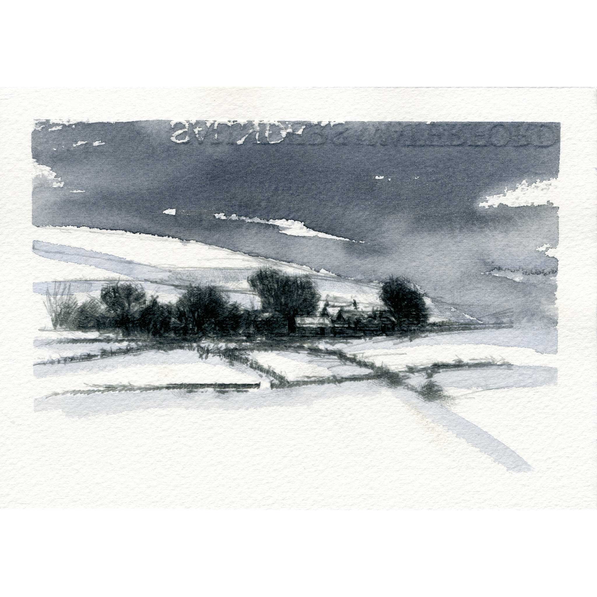 Snowy farm - Colour Sketch