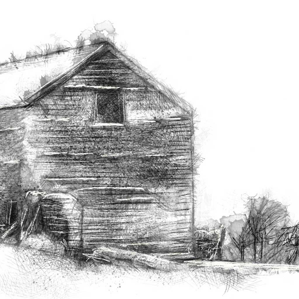 Snowy barn