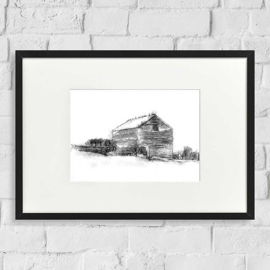 Snowy barn