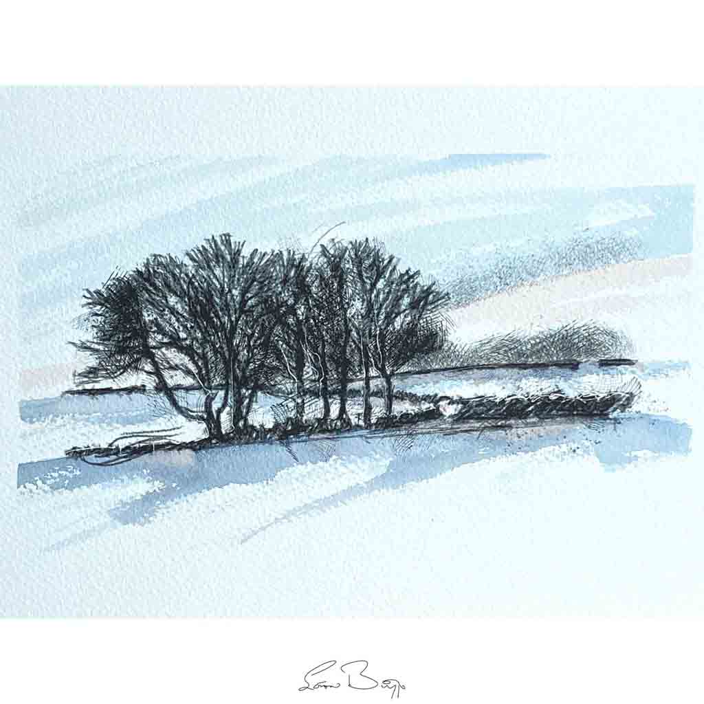 Snowy copse original sketch