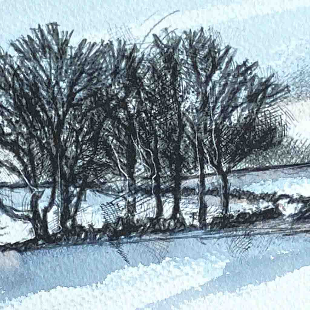 Snowy copse original sketch