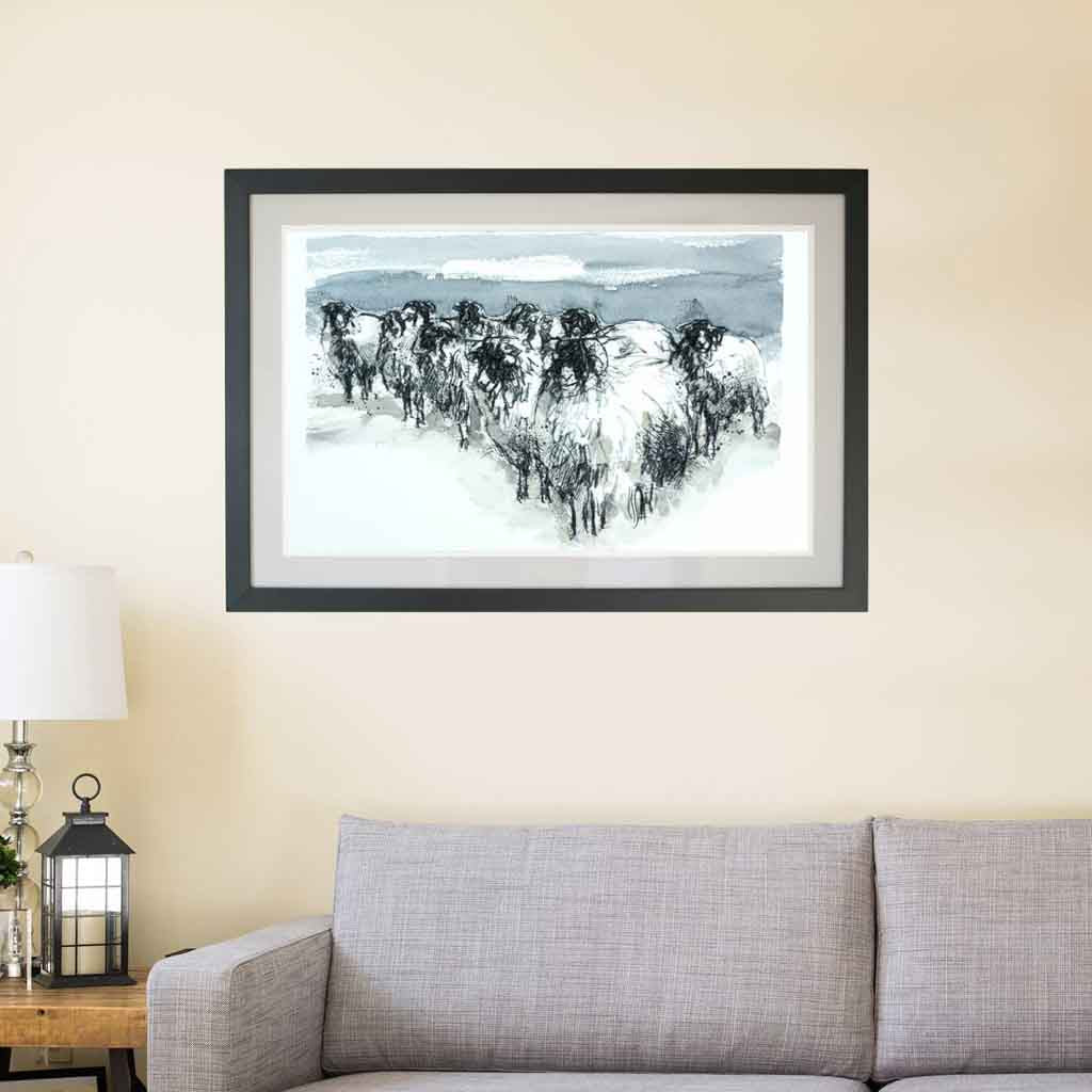 Snow sheep watercolour