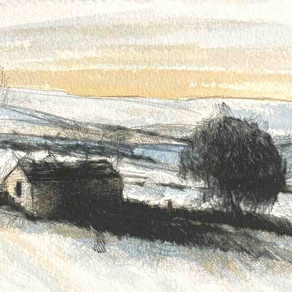Snow dawn farm original sketch
