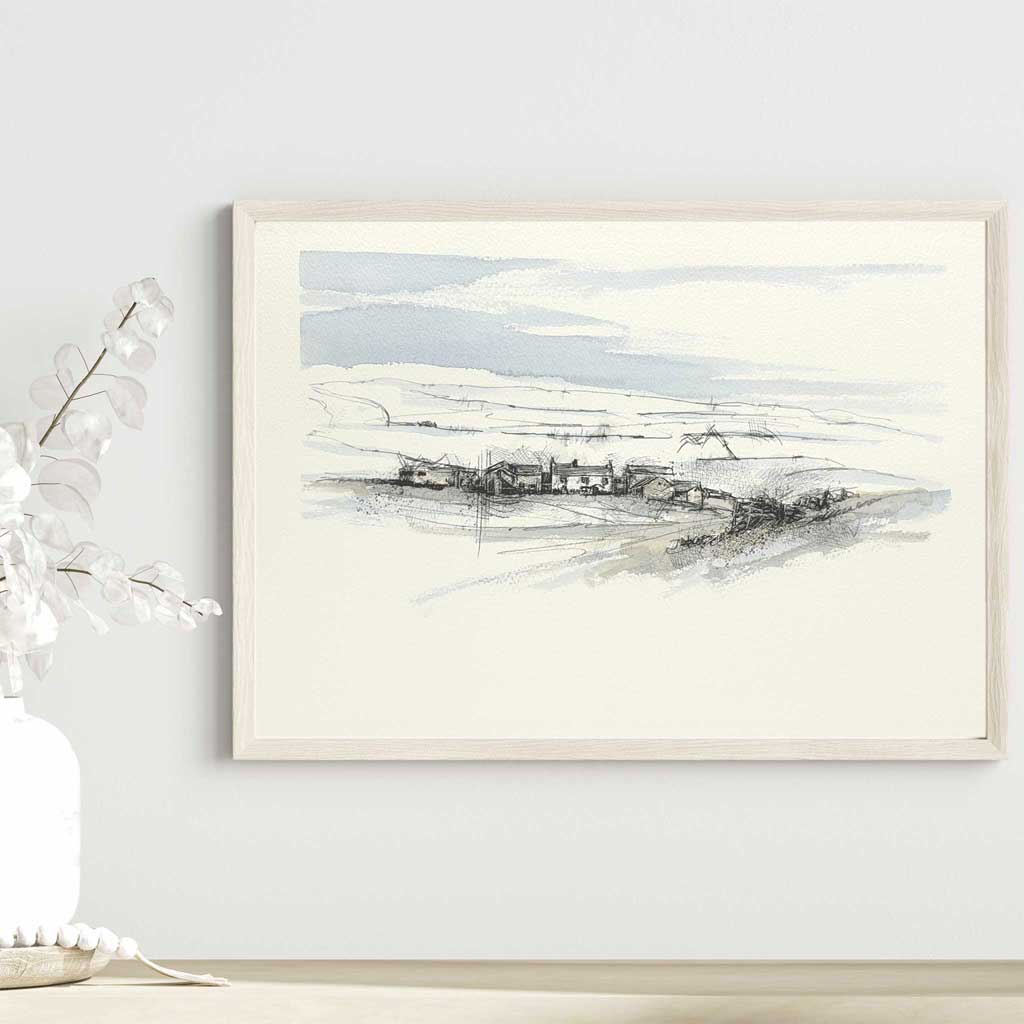 Snowscape farmland