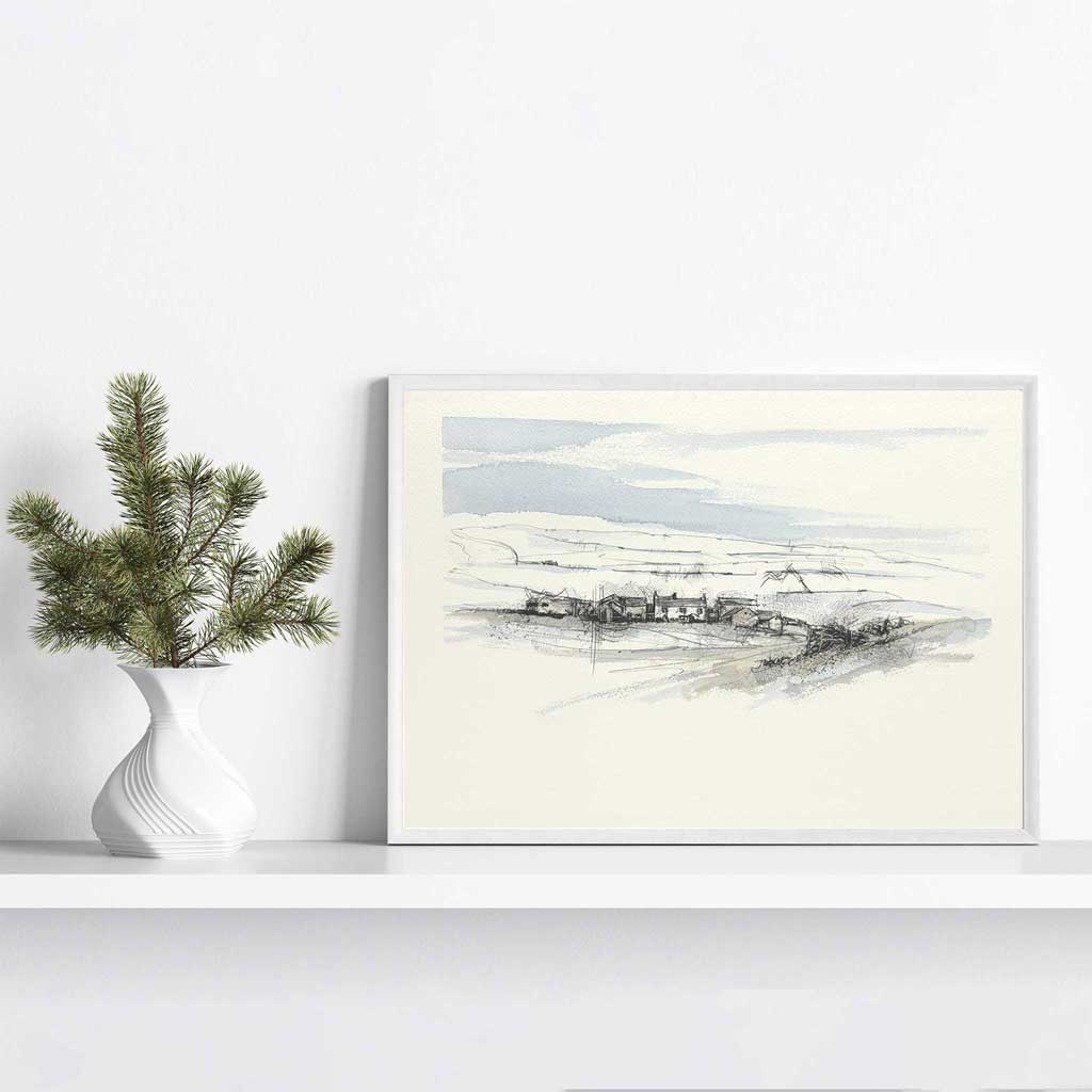 Snowscape farmland