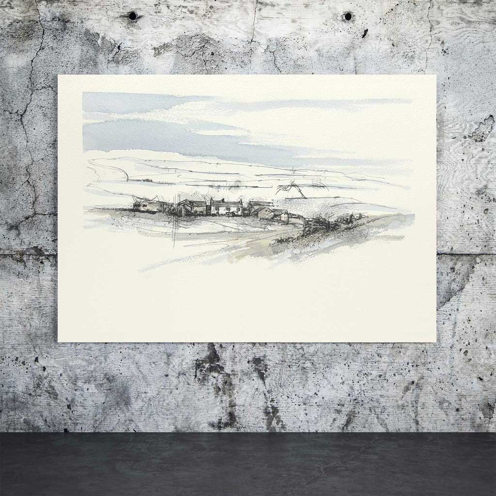 Snowscape farmland