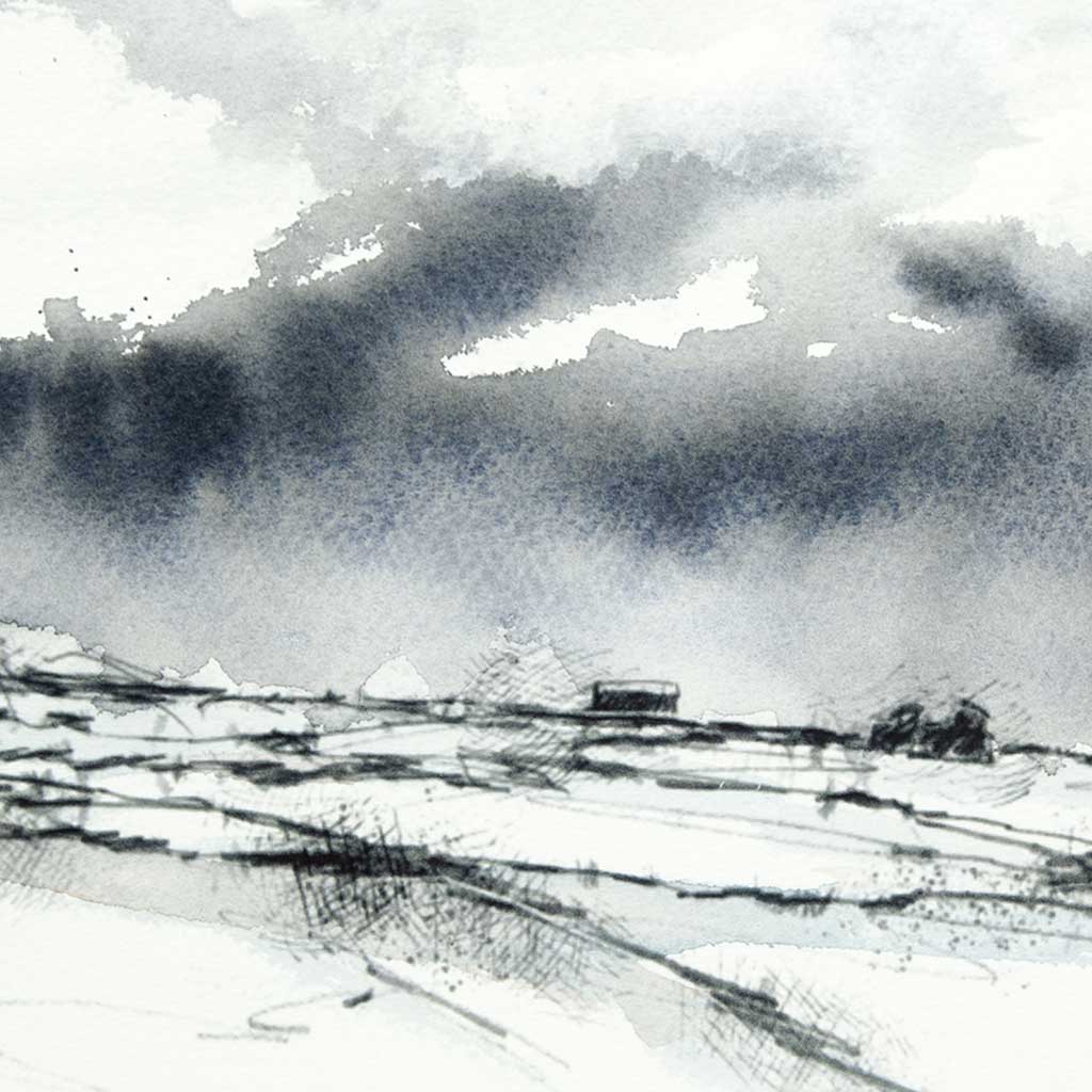 Snow on the moors - Colour Sketch