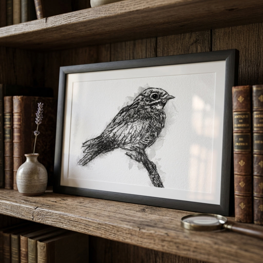 Nightjar - BW Sketch