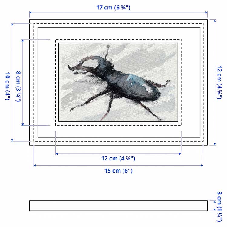 Stag beetle original mini sketch