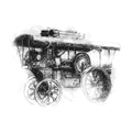 Steam fair engine - BW Sketch