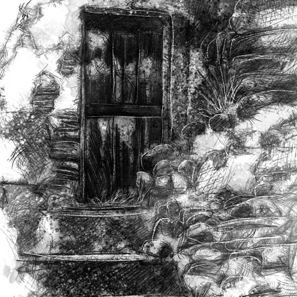 Steps to old door