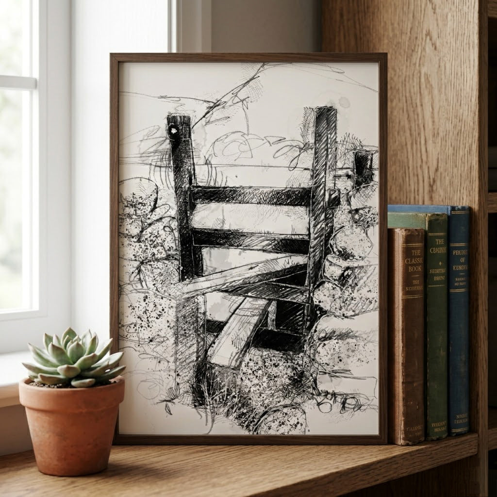 Dovedale stile - BW Sketch