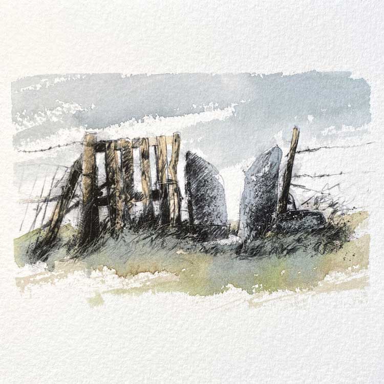 Old stone stile original mini sketch