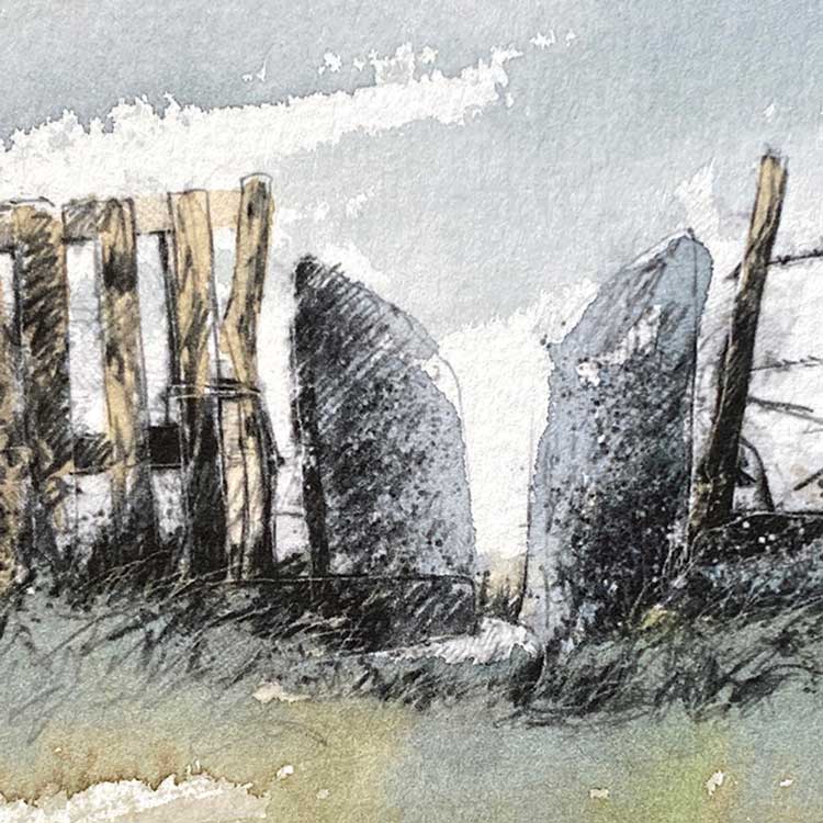 Old stone stile original mini sketch