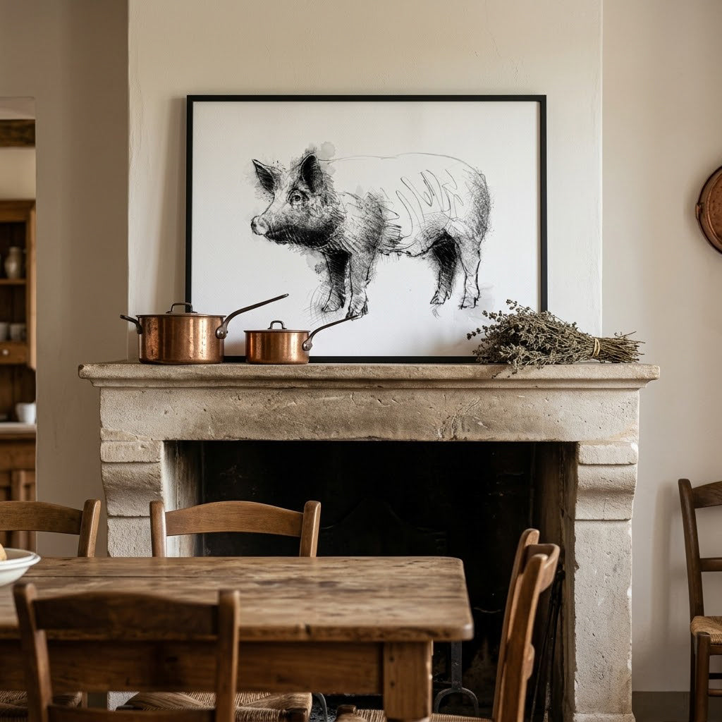 Tamworth pig - BW Sketch