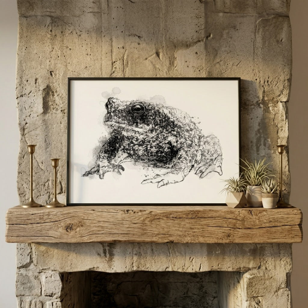 Common toad - BW Sketch