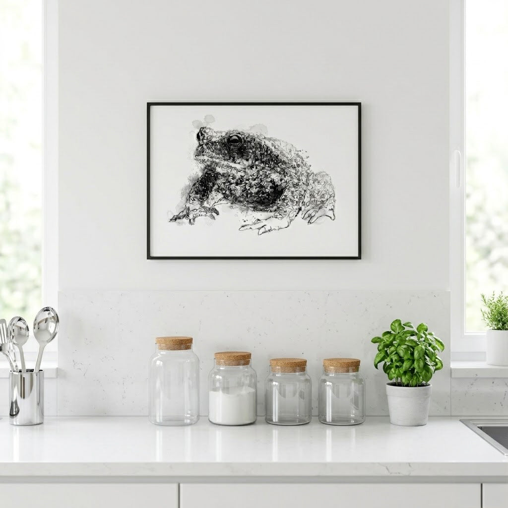 Common toad - BW Sketch