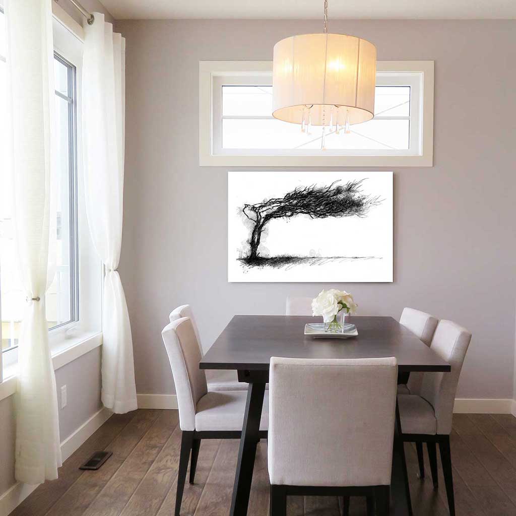 Wind swept tree