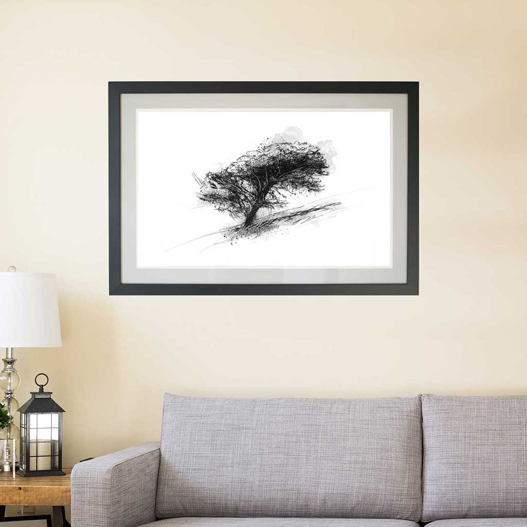 Windswept tree